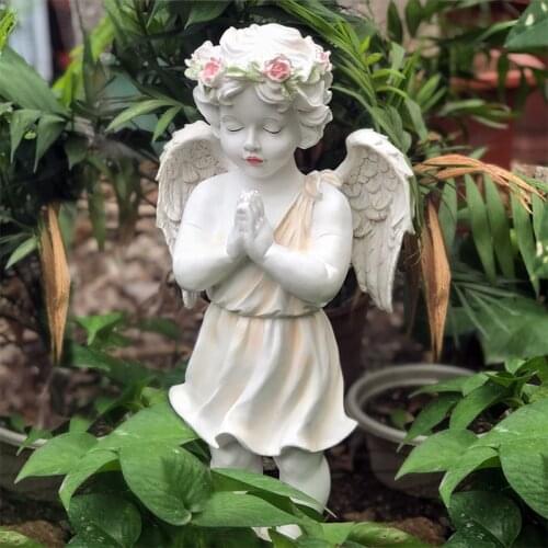 RETRO ANGEL STATUE BEAUTY SCULPTURE COLOPHONY CRAFTS PINK GARLAND LIPS FIGURE GARDEN PARK AMERICAN COUNTRY HOME DECORATION L3244