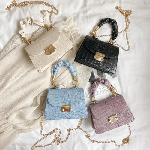 2021 Popular Simple Female Daily Bag Casual PU Leather Sling Purses and Handbag Women Elegant Chain Shoulder Crossbody Bag