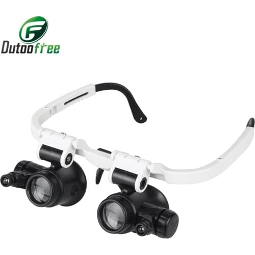 TUNGFULL LED Glasses Magnifier Craft Reading Magnifying Glass Headband With Light 8X 15X 23X Magnifying Lens Mirror loupe Repair