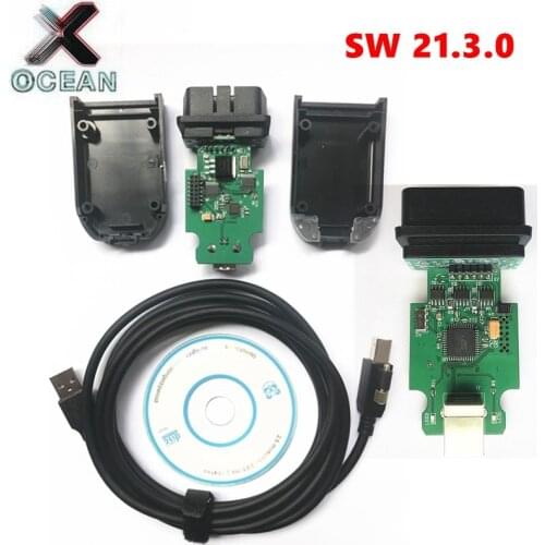 V1 V2 21.3.0 Electrical Testers OBDII 16 Pin Diagnostic Cable ATMEGA162 FTDI SI K1 K2 9241A chip V2 green PCB SW 21.3.0 HW19.6.1