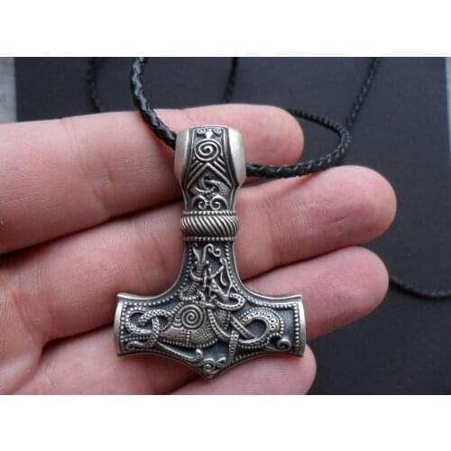 Youe shone 10 pcs Huge Thor hammer Mjolnir Viking Amulet Hammer Scandinavian Pendant Norse Jewelry wholesale