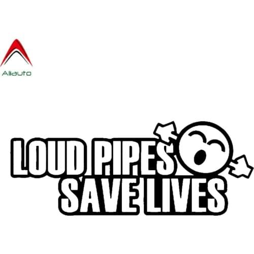 Aliauto Funny Car Sticker Loud Pipes Save Lives Vinyl Accessories Reflective Creative Waterproof Cover Scratch Decal,13cm*5cm