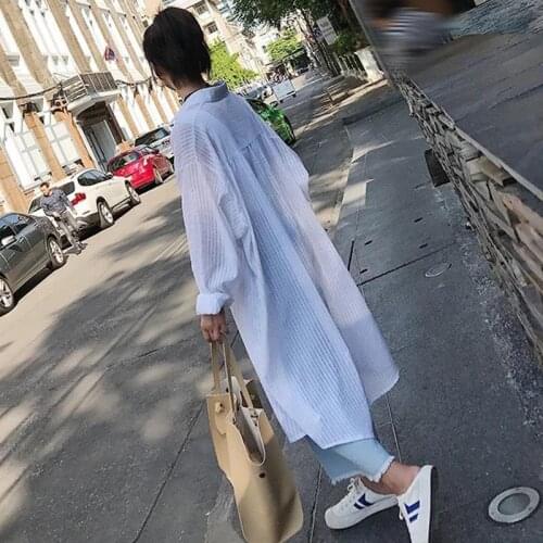 Blouse Women Womens Clothing 2020 Summer Large Size Cardigan Mid-Length Loose Breathable Shirt Blusas Ropa De Mujer