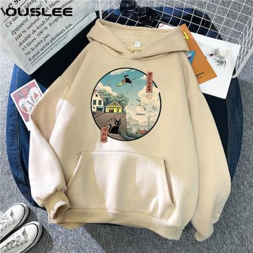 OUSLEE Women Japanese Anime Funny Cartoon Hoodie Spirited Away Sweatshirt 90s Graphic Hoody Female Kawaii Sweatshirt Hoody