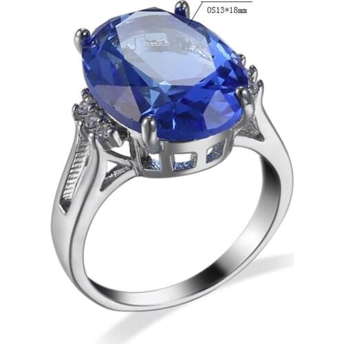 Womens 925 Silver Cubic Zirconia Ring Engagement Wedding Birthday Gift Jewellery