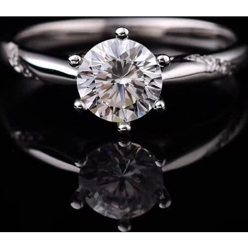 Elegant S925 Sterling Silver Platinum Plated Women Rings 0.5ct-3ct Moissanite Engagement Rings D Color Fine Jewelry