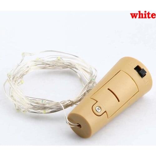 1Pc 2M 20 Led Glass Wine Bottle Cork Light Fairy Spark Starry Copper Wire String Light Lamp Wedding Party Decoration Light