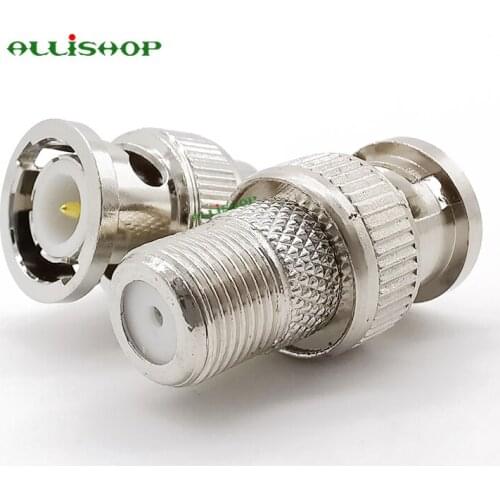10Pcs Replacement BNC Male Plug to F Female Coax RF Connector RG6 RG59 Metal Adapter Connectors Video and Headend Applications