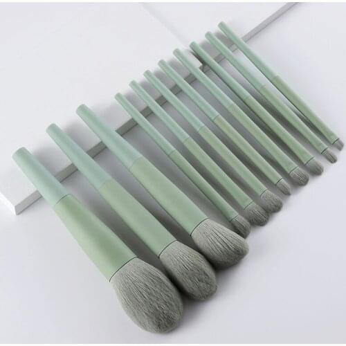 Green Women Face Makeup Brushes Set Profesional Powder Eyeshadow Eyebrow Foundation Brushes Cosmetic Makeup Beauty Tools