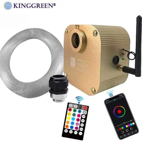 1X Twinkle 16W RGBW Bluetooth APP Control LED Fiber Optic Light Engine + 500PCSX0.75mmX2meter End Glow PMMA Fiber Optic Cable