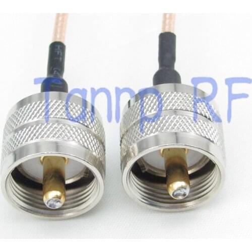 2PCS 20INCH UHF male plug to UHF male plug RF adapter connector 50CM Pigtail coaxial jumper cable RG316 extension cable
