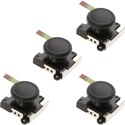 4 Pieces 3D Replacement Left & Right Joystick Analog Rocker Stick with Cap for Nintendo Joy-Con Switch Controller
