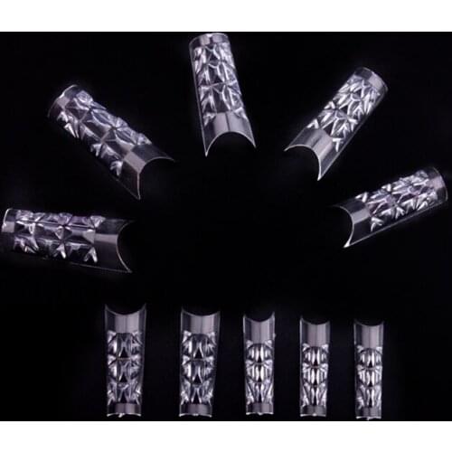 500pcs/pack Transparent Glaze False Nail Tips For UV Gel Nail Polish Mosaic Gradient effect Nail Art Design Tools