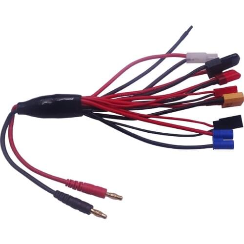 8 In 1 Charger 4.0mm Banana Adapter Connector TRX XT60 EC3 JST wire Cable Lipo Battery RC Drone Splitter Cable