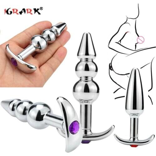 Unisex Metal Anal Plug Sex Toys for Women Men Anus Dilator Crystal Jewelry Butt Plug Massager Trainer Adult Games Sex Products