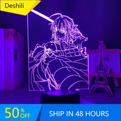 Anime 3d Light Fate Stay Night Saber for Bedroom Decor Birthday Gift Manga Fate Stay Night Altria Pendragon Led Night Lamp