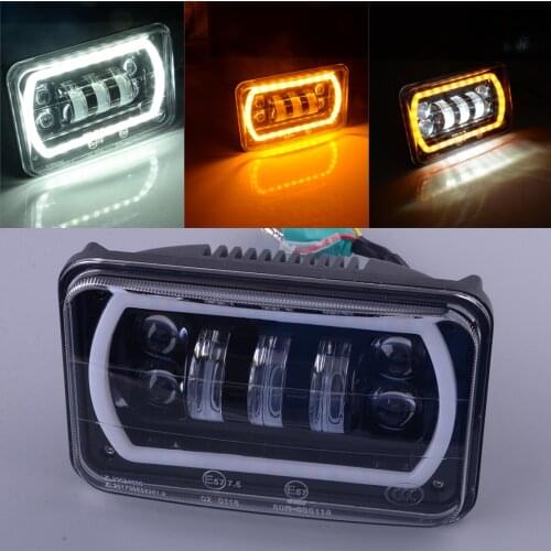 Car Headlamp Headlight High Low Beam Turn Signal Daytime Running Light DRL 12V 6000K IP67 Fit For Truck 4"x6"