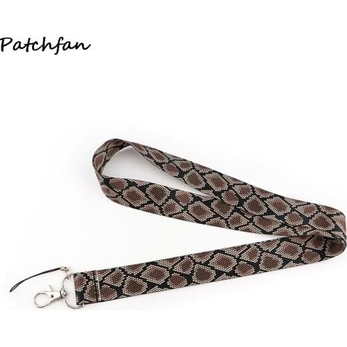 AD795 Patchfan Snakeskin Style Lanyard Keychain Lanyards for key Badge Mobile Phone Neck Straps Accessory Gifts for Snake Lovers