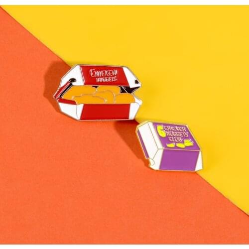 Chicken Nuggets Pins Snack Box Brooches Badges Delicious Food Pins Gifts for Friends