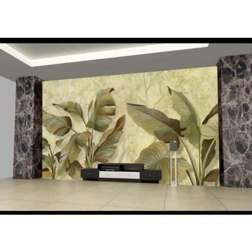TV backdrop painting painted leaf 3d wallpaper landscape 3d wallpaper mural Home Decoration