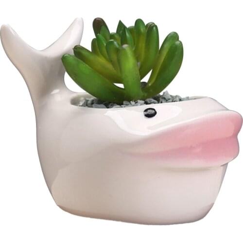 Plant Pot Vases Planters Ceramic Flowerpot Creative Cacti Dark Blue Handmade Craft Cute Desktop Ceramics Floral Ornaments