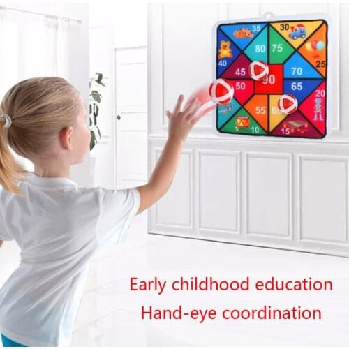 HBB 1Set Kids Dart Board Game Toys Dartboard with 2 Sticky Balls Parent-Child Educational Toys for Boys Girls