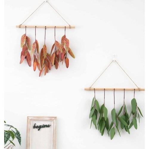 Artificial Leaves Wall Hanging Plastic Eucalyptus Leaves Decor Plastic Simulation Leaf Realistic Plant Craft Wedding Party Decor