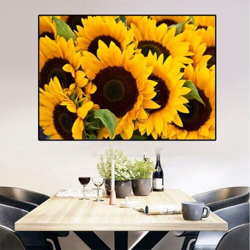 Sunflower pictures antique home wall decoration pictures for living room kitchen landscape decoration poster sunflower art