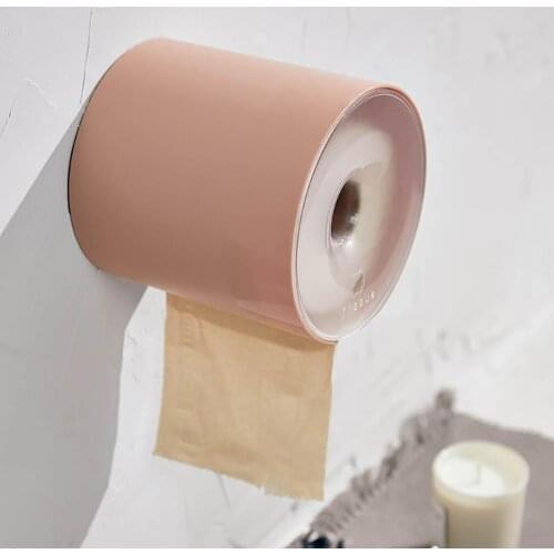 Tissue Box Wooden Cover Paper Toilet Box Waterproof Punch Free Wall Mounted Tissue Paper Storage Box Case Bathroom Decor