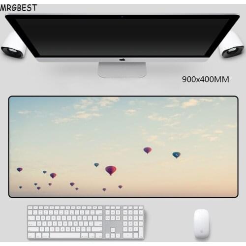 MRGBES Mouse-Pad Gaming Unique Notebook Mice Mat with Romantic Hot Air Balloon Photo Softy Rubber Locked Edge for DOTA LOL Games