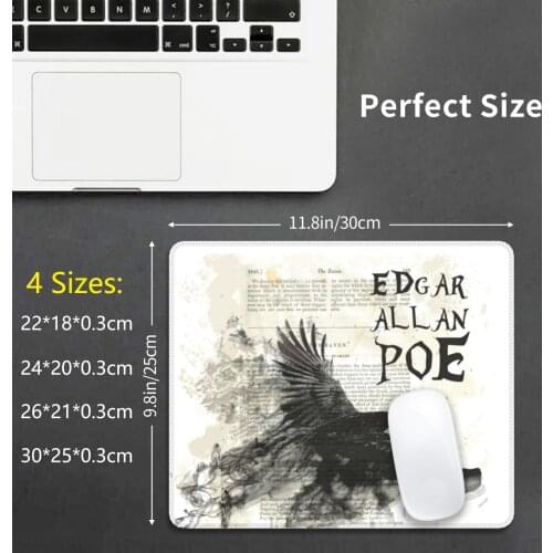 The Raven Edgar Allan Poe The Crow Mouse Pad DIY Print Cushion Edgar Allan Poe Black Cat Edgarallanpoe Horror