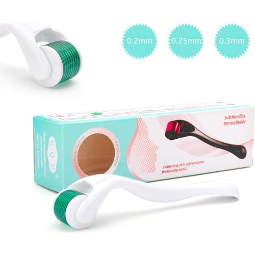 540 Derma Roller 0.2/0.25/0.3mm Needles Titanium Mezoroller Micro-needling Roller for Skin Care Hair-loss Treatment Daily Care