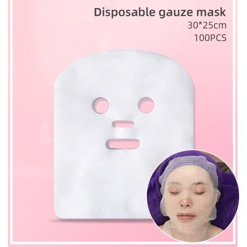 100PCS Pure Cotton DIY Beauty Mask Salon Disposable Facial Gauze Highly Water Absorption Non-Irritating Face Gauze Mask Soft