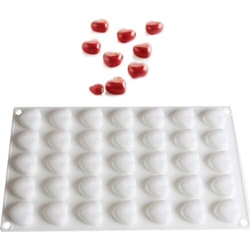 Creative 35 Hole Heart Shaped DIY Baking Tools Silicone Resin Cake Mold Mousse Molds Chocolate Mould Kitchen Accessories