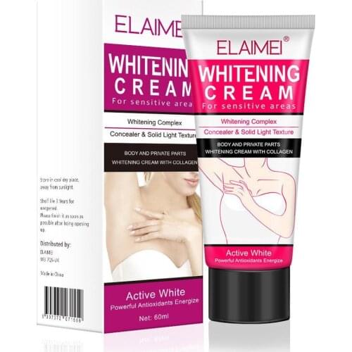 60ml ELAIMEI Underarm Blackening Brightening Cream Lotion Moisturizing Body Moisturizing Pigment Fading Body Concealer Lazy W1Y5