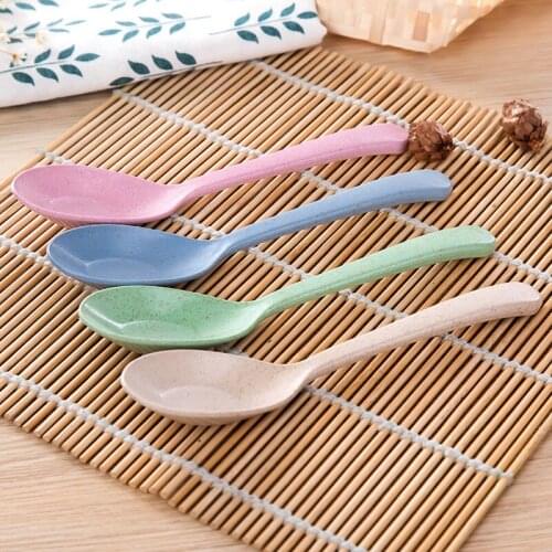 Wheat Straw Spoon Hotel Restaurant Travel Small Spoon Soup Spoon Household Kitchen Tableware Spoon Spoon cutlery holder Other