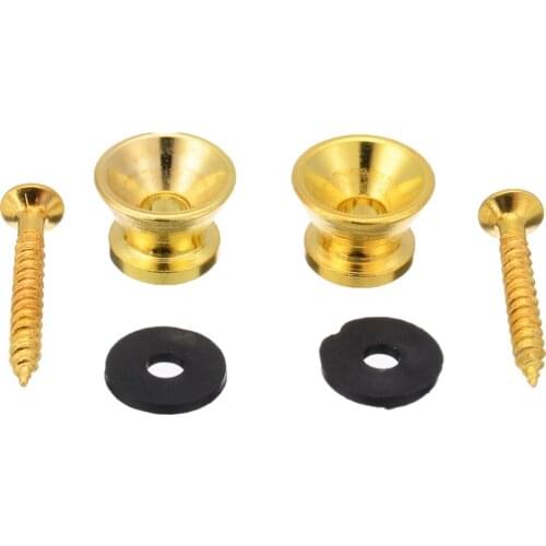 2pcs Black/Gold/Silver Alloy Metal Guitar Strap Pin Button Strap Locks Pins Belt Buckle Buttons for Guitar Ukulele Accessory