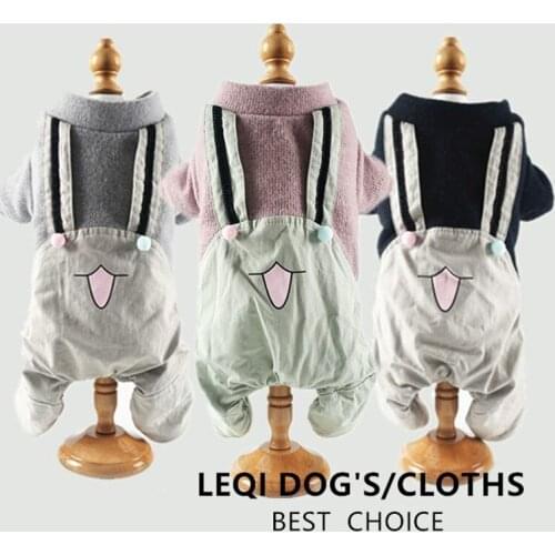 Cute Dog Clothes for Small Dogs French Bulldog Cotton Jumpsuit Winter Warm Overalls for Chihuahua Yorkshire Pet Puppy Costume