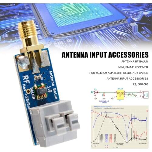 Mini 1:9 Antenna HF Balun G10-003 SMA-F Receiver for 160m-6m Amateur Frequency Bands C66