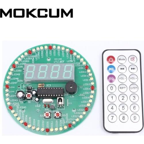 DIY Kit Remote Control Multi-Function Rotating Electronic Clock clock kit diy led clock mini digital clock