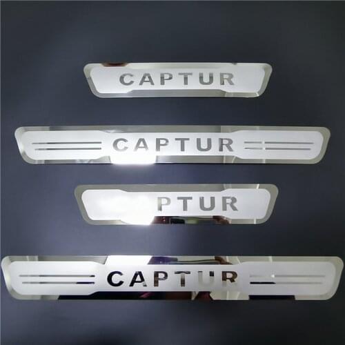 For Renault Captur Kaptur 2013-2018 2019 2020 Door Sill Scuff Plate Trim Stainless Threshold Kick Pedal Stickers Car Accessories