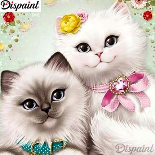 Dispaint Full Square/Round Drill 5D DIY Diamond Painting "Animal cat flower" Embroidery Cross Stitch 3D Home Decor Gift A12922