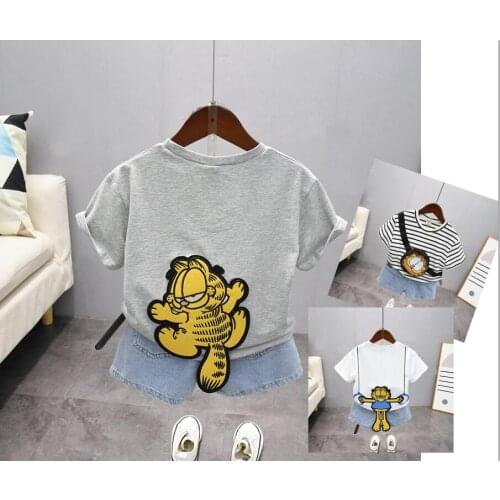 Girls Boys Clothes Pants Suit Baby Boys Cartoon T Shirt Childrens Clothing Sets T-shirt & Shorts 2 Pieces Sets Kids Suits 2-7Y
