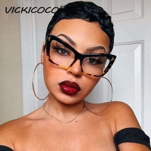 Cat Eye Optical Frames Vintage Sunglasses Transparent Computer Glasses Fashion Brand Woman Leopard Spectacles Clear Lens Glasses