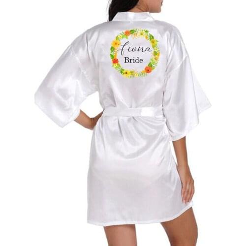 Personalized Bridal Shower Gift Pijama Wedding Kimono Bride Robe Sleepwear Bridesmaid Robes Bathrobe Dress Gown