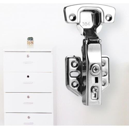 5Pcs 1.5mm Stainless Steel Detachable Hydraulic Mute Cabinet Closet Door Hinges Kitchen Cupboard Furniture Hardware Accessories