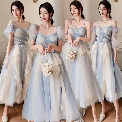 Bridesmaids Dresses Sleeveless Strapless Pleat A-Line Ankle-Length Luxury Spaghetti Straps Vintage Women Wedding Party Gown E493