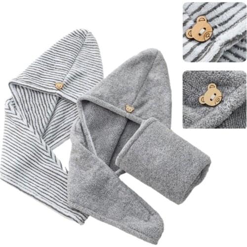 Bamboo Charcoal Fiber Hair Towel Wrap Quick Drying Cap Absorbent Bath Shower Hat 667A