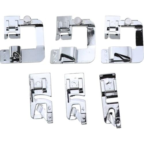 Home Sewing Machine Presser Foot, Hemming Presser Foot, Hemming Presser Foot 4/8 6/8 8/8 Six-Piece Set
