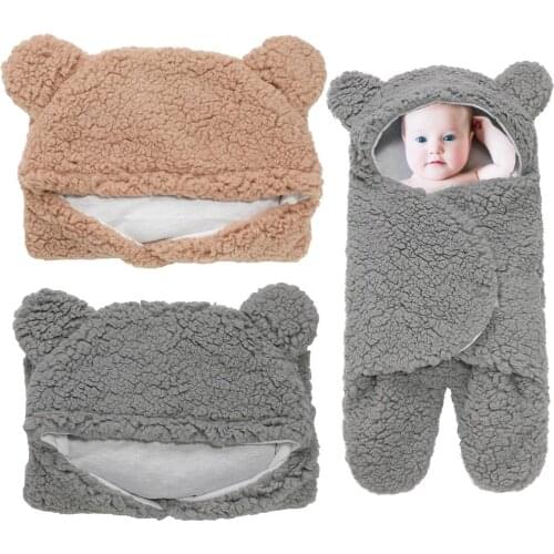 Adjustable Kid Newborn Lamb Velvet Sleeping Bag Swaddle Wrap Blanket Baby Supply Delicate Exquisite Soft Comfortable Feel